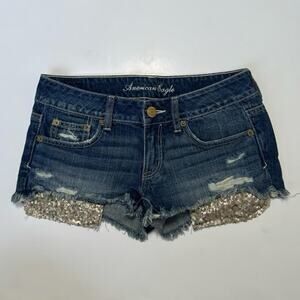 Y2K American Eagle Low Rise Denim Shorts